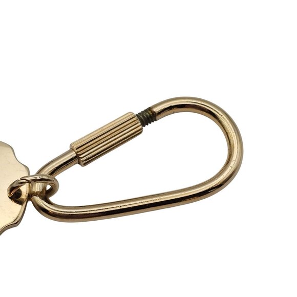 Foster Gold Tone Keychain "Clyde" Engraving In Original Box 3" Made in USA - Picture 15 of 16